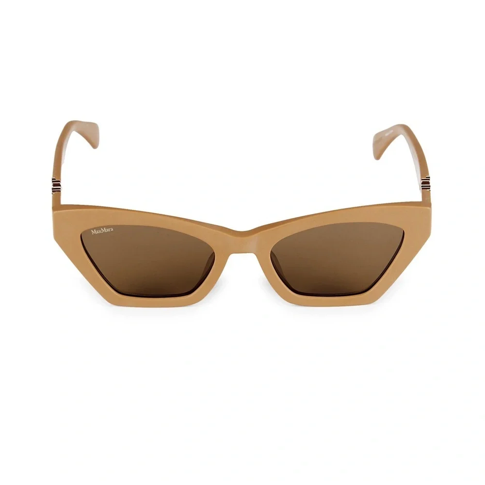 MaxMara Beige 52MM Cat Eye Sunglasses with Black Case. NWOT - Picture 3 of 3